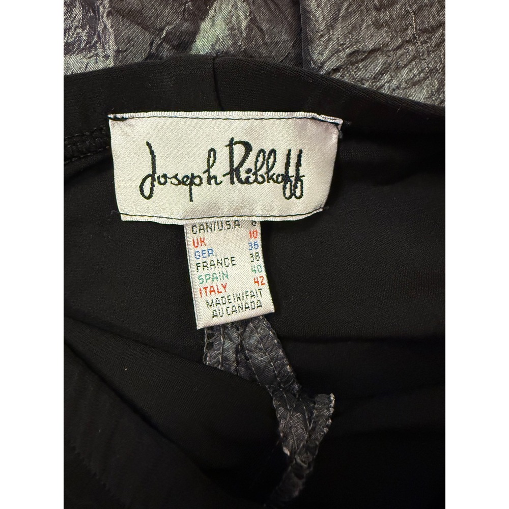 Joseph Ribkoff Bubble Hem Skirt Womens 8 Pewter Black Metallic Avant Garde - Picture 2 of 6